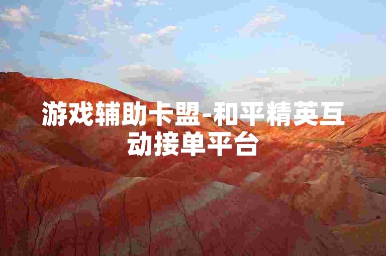 游戏辅助卡盟-和平精英互动接单平台