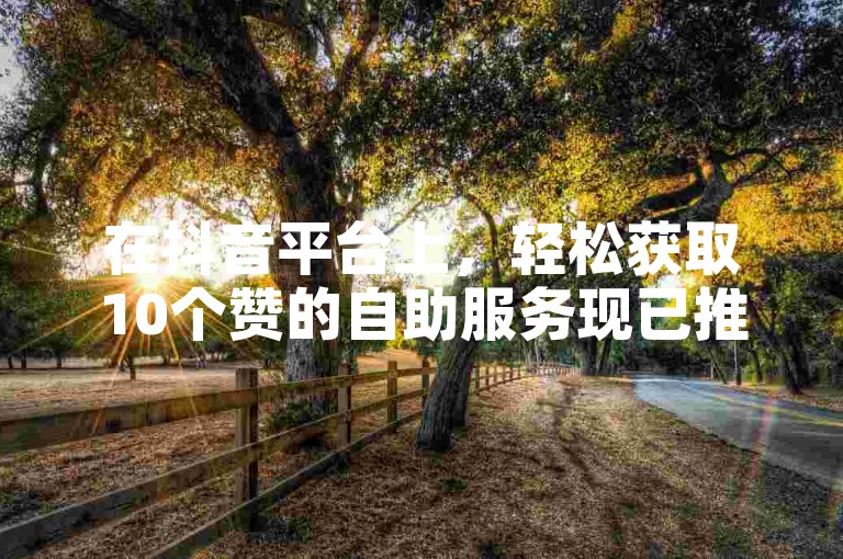 在抖音平台上，轻松获取10个赞的自助服务现已推出，而小鱼儿刷赞工具也备受用户青睐。