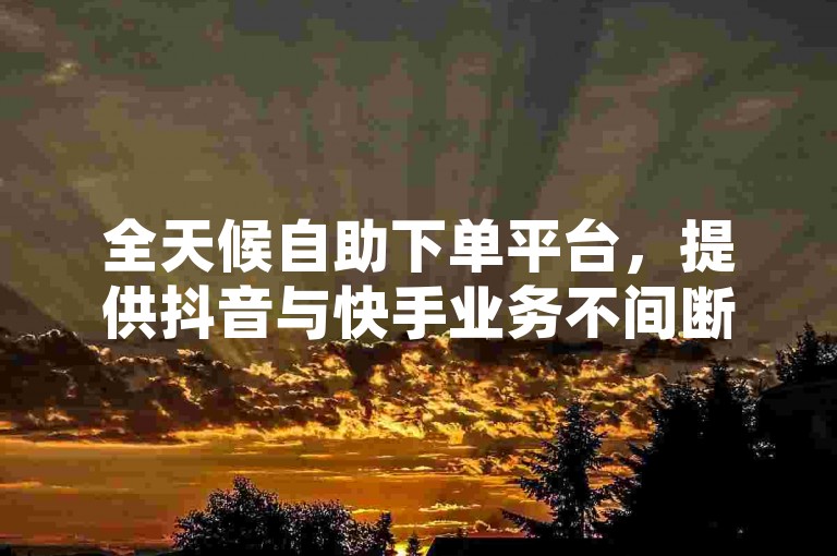 全天候自助下单平台，提供抖音与快手业务不间断服务。
