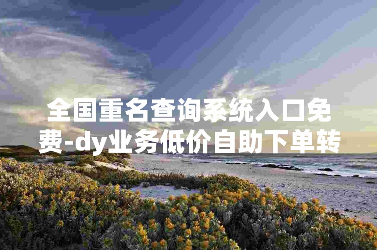 全国重名查询系统入口免费-dy业务低价自助下单转发