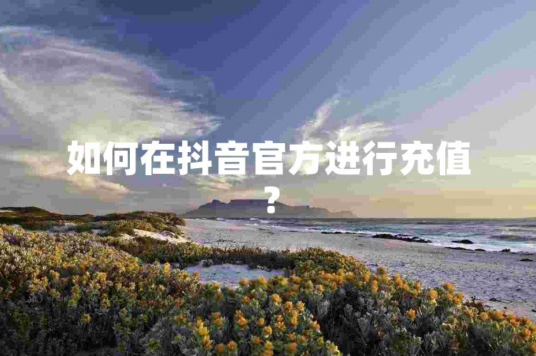 如何在抖音官方进行充值？
