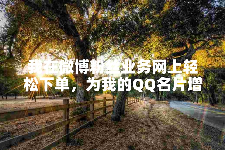 我在微博粉丝业务网上轻松下单，为我的QQ名片增添了无数点赞。