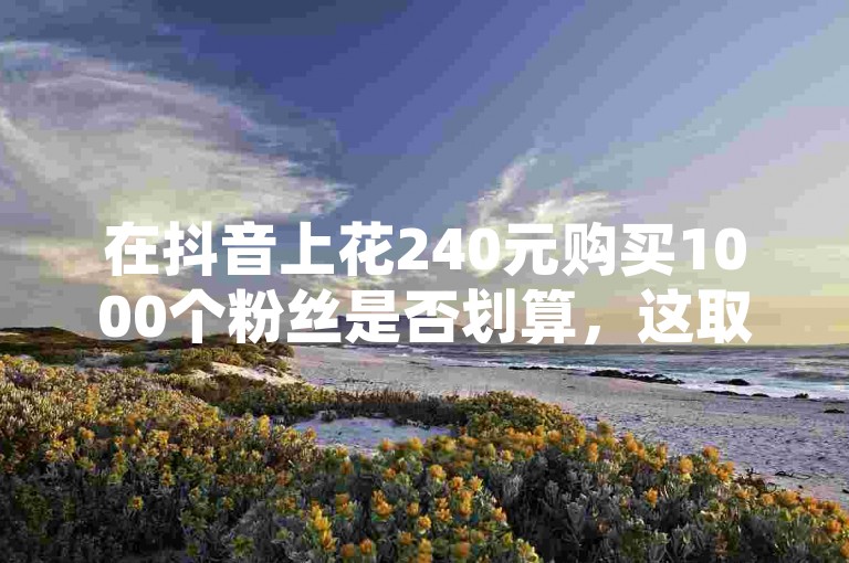 在抖音上花240元购买1000个粉丝是否划算，这取决于个人对社交媒体影响力的需求和预算。