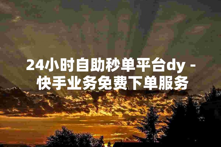 24小时自助秒单平台dy - 快手业务免费下单服务