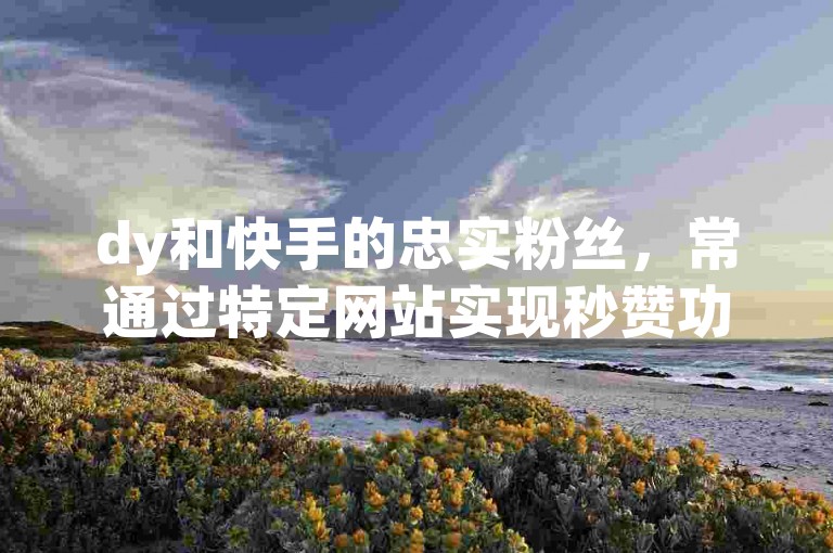 dy和快手的忠实粉丝，常通过特定网站实现秒赞功能。