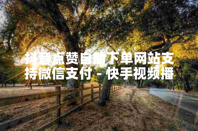 抖音点赞自助下单网站支持微信支付 - 快手视频播放量在线自助提升平台。