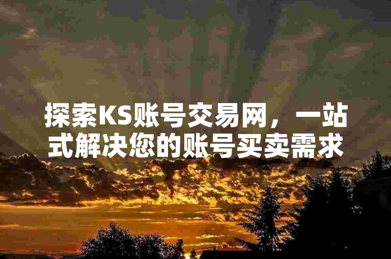 探索KS账号交易网，一站式解决您的账号买卖需求，快速安全地获取您想要的KS账号。