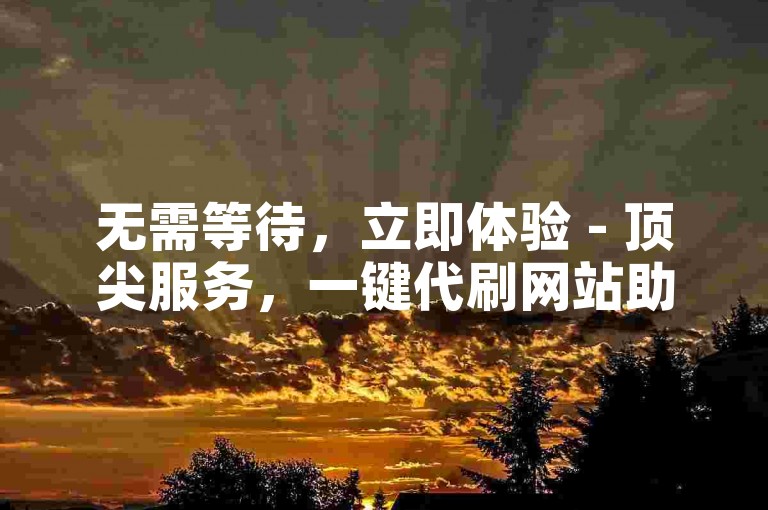 无需等待，立即体验 - 顶尖服务，一键代刷网站助你轻松获取点赞。
