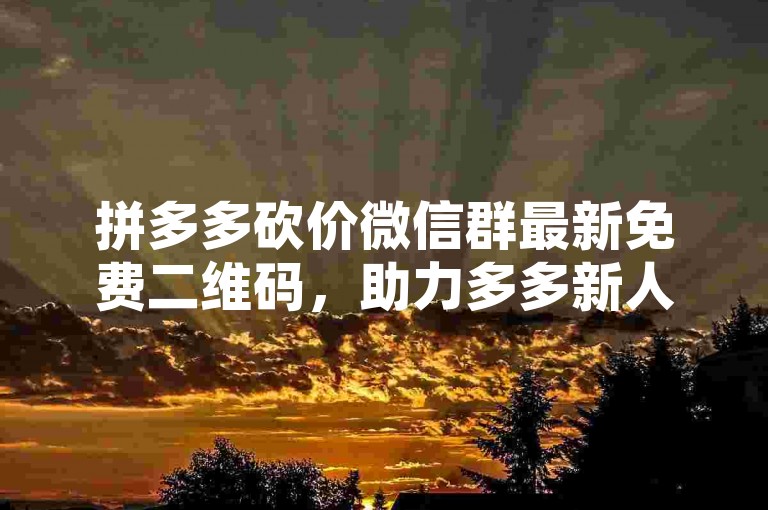 拼多多砍价微信群最新免费二维码，助力多多新人号。
