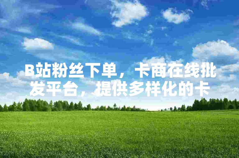 B站粉丝下单，卡商在线批发平台，提供多样化的卡片选择与便捷的购买体验。