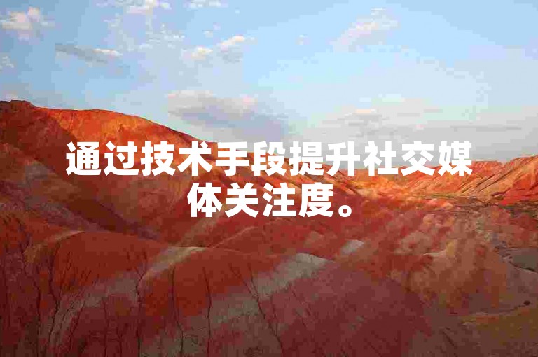 通过技术手段提升社交媒体关注度。