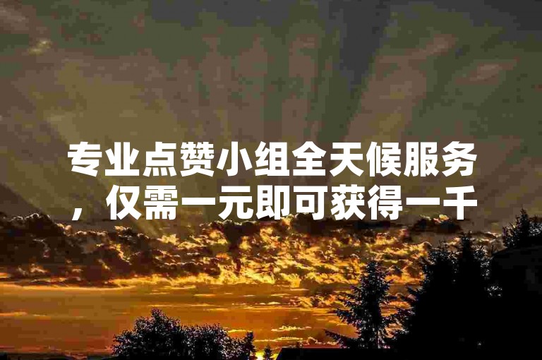 专业点赞小组全天候服务，仅需一元即可获得一千粉丝的快速增粉平台。