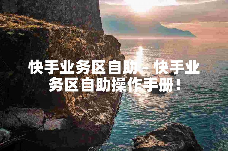 快手业务区自助 - 快手业务区自助操作手册！