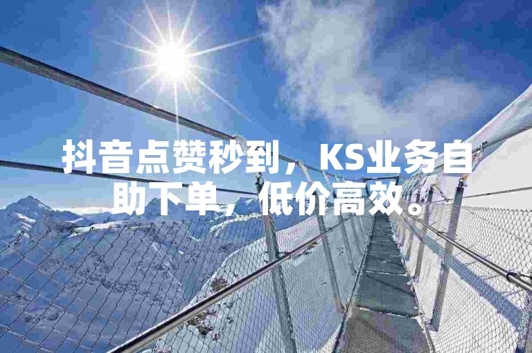 抖音点赞秒到，KS业务自助下单，低价高效。