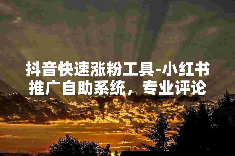 抖音快速涨粉工具-小红书推广自助系统，专业评论团队全天候服务。