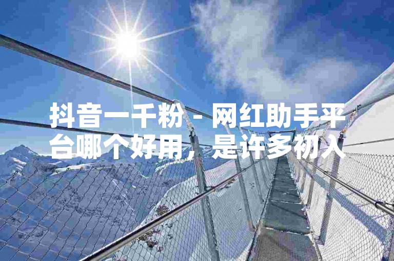 抖音一千粉 - 网红助手平台哪个好用，是许多初入抖音领域的新人关心的问题。