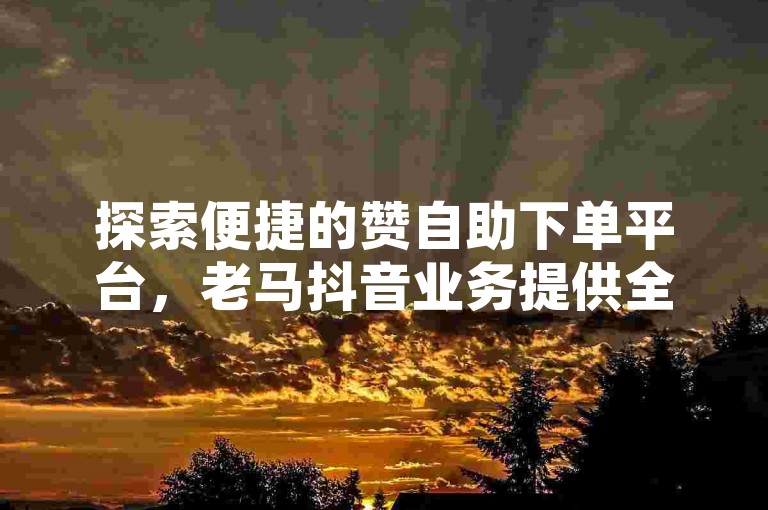 探索便捷的赞自助下单平台，老马抖音业务提供全天候服务，快速访问官网登录入口体验无缝下单。