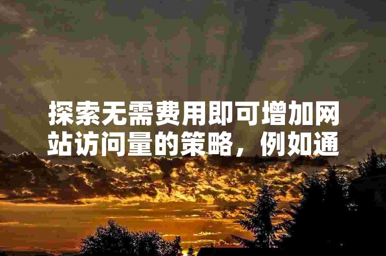 探索无需费用即可增加网站访问量的策略，例如通过快手平台的互动来吸引流量。