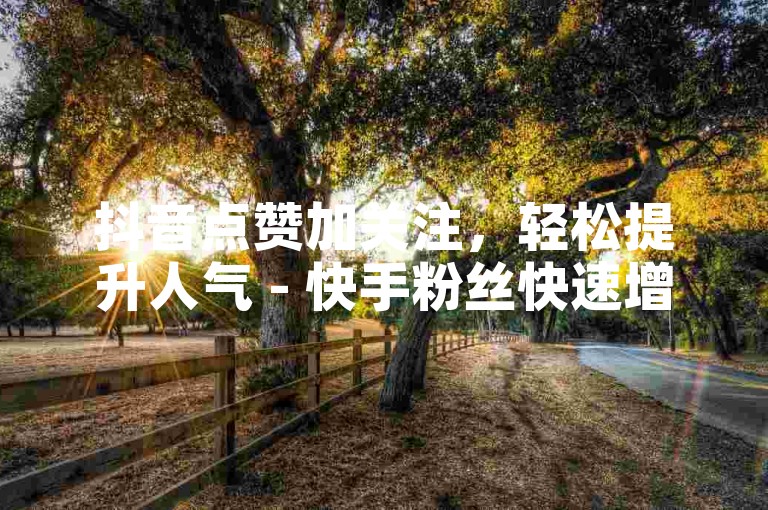抖音点赞加关注，轻松提升人气 - 快手粉丝快速增长秘籍分享