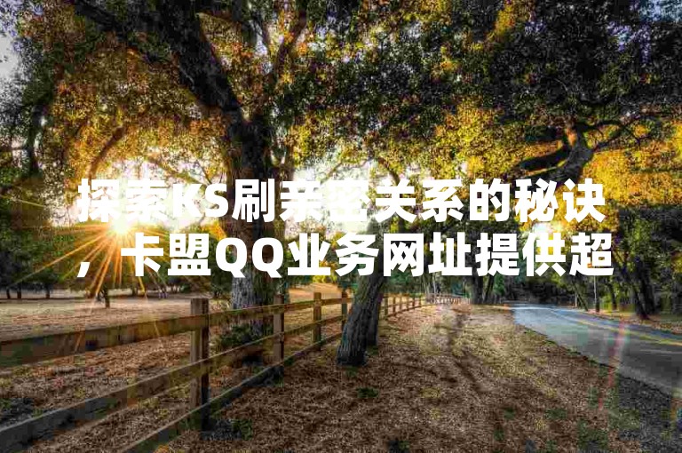 探索KS刷亲密关系的秘诀，卡盟QQ业务网址提供超低价24小时点赞服务，让网红点赞业务区成为微利的疯狂地带！