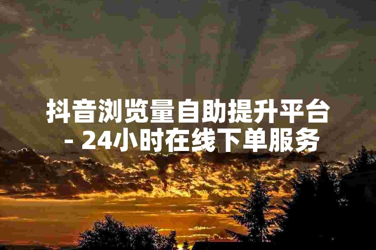 抖音浏览量自助提升平台 - 24小时在线下单服务
