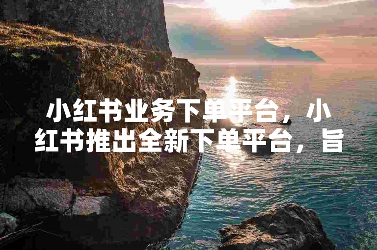 小红书业务下单平台，小红书推出全新下单平台，旨在提升购物体验。