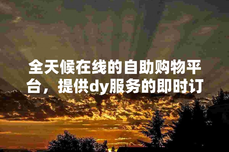 全天候在线的自助购物平台，提供dy服务的即时订单处理，确保24小时不间断的最优惠价格。