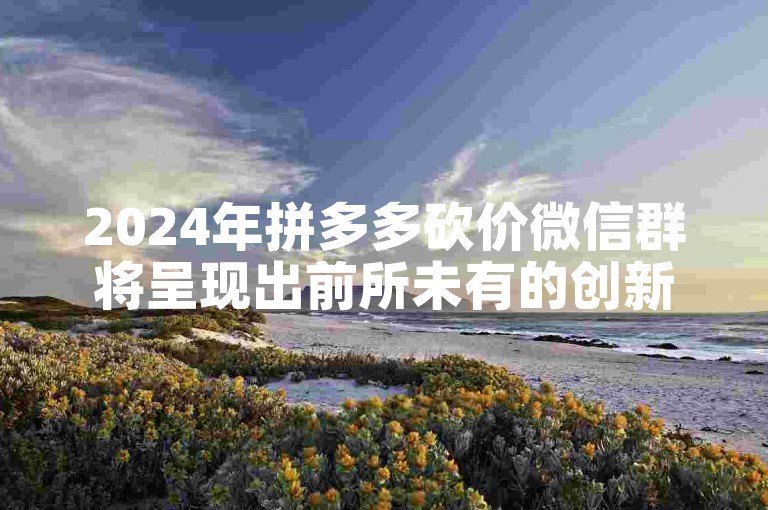 2024年拼多多砍价微信群将呈现出前所未有的创新与活力。