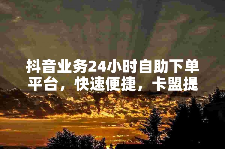 抖音业务24小时自助下单平台，快速便捷，卡盟提供低价服务。