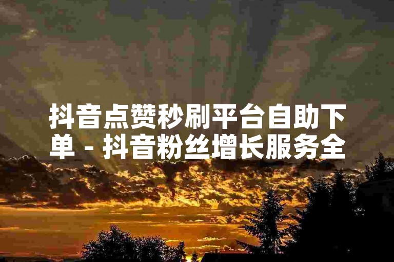 抖音点赞秒刷平台自助下单 - 抖音粉丝增长服务全天候在线免费
