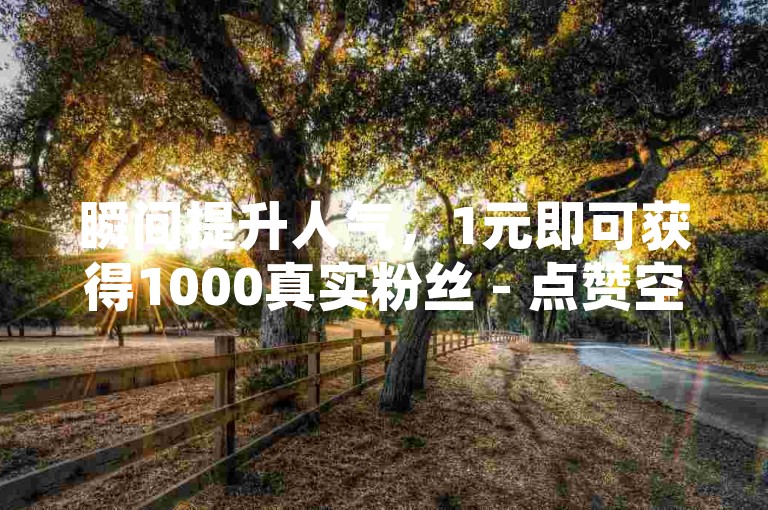 瞬间提升人气，1元即可获得1000真实粉丝 - 点赞空间，免费体验。