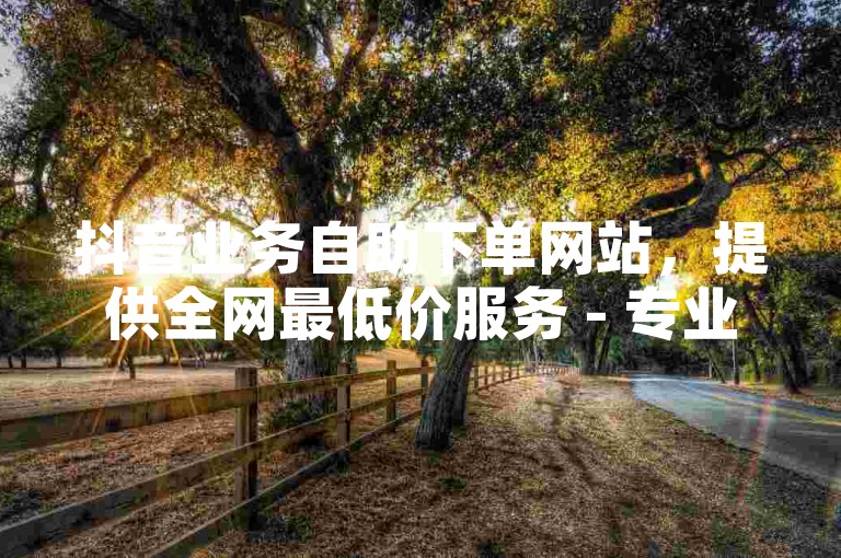 抖音业务自助下单网站，提供全网最低价服务 - 专业抖音业务网自助下单平台。