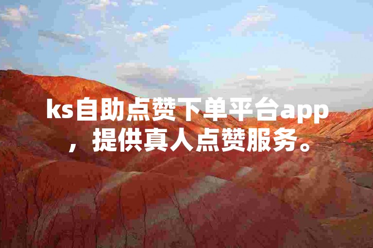 ks自助点赞下单平台app，提供真人点赞服务。