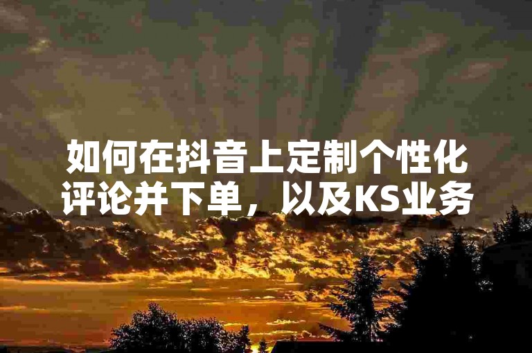 如何在抖音上定制个性化评论并下单，以及KS业务网站平台的操作方法。