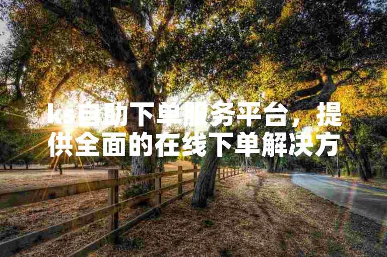 ks自助下单服务平台，提供全面的在线下单解决方案。