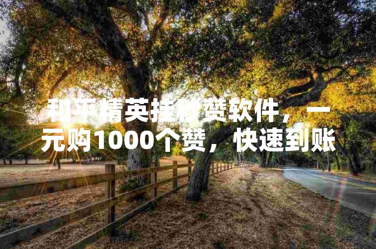 和平精英挂秒赞软件，一元购1000个赞，快速到账。