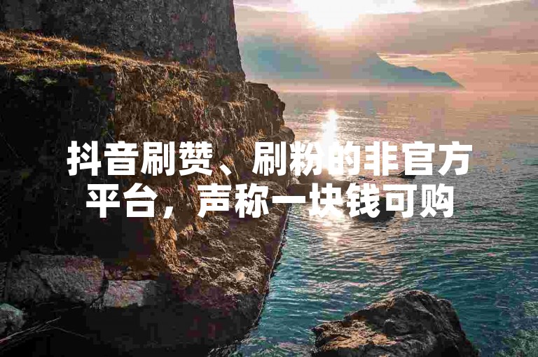 抖音刷赞、刷粉的非官方平台，声称一块钱可购500赞、一元能得1000粉丝。