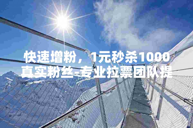 快速增粉，1元秒杀1000真实粉丝-专业拉票团队提供真人投票服务。