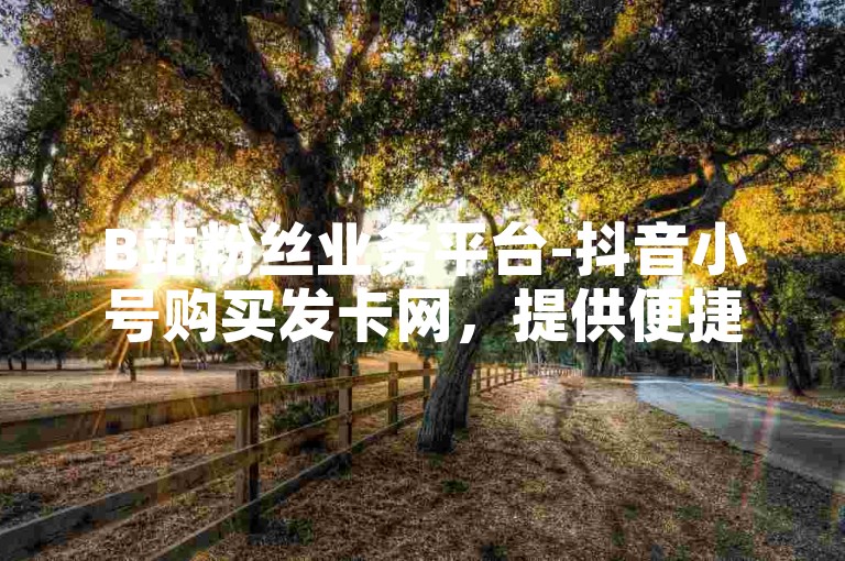B站粉丝业务平台-抖音小号购买发卡网，提供便捷的粉丝增长服务。