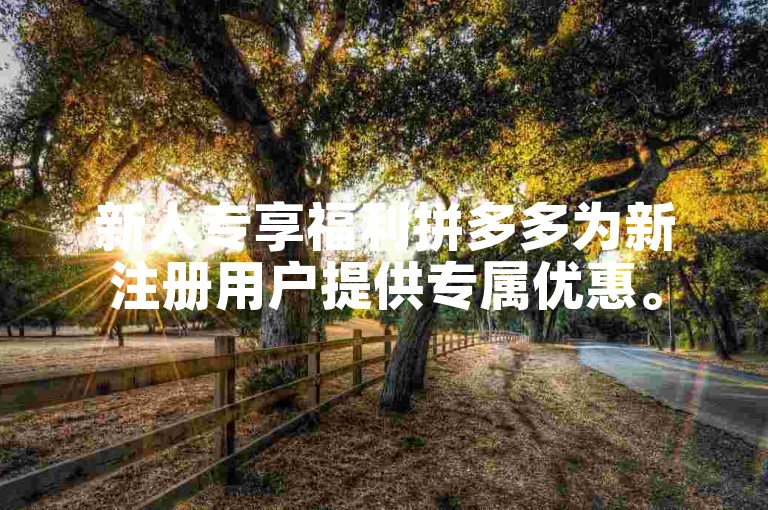 新人专享福利拼多多为新注册用户提供专属优惠。
