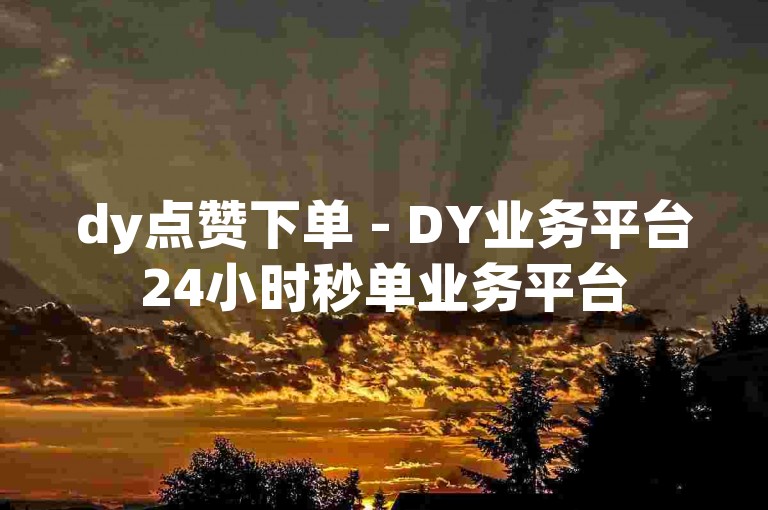 dy点赞下单 - DY业务平台24小时秒单业务平台