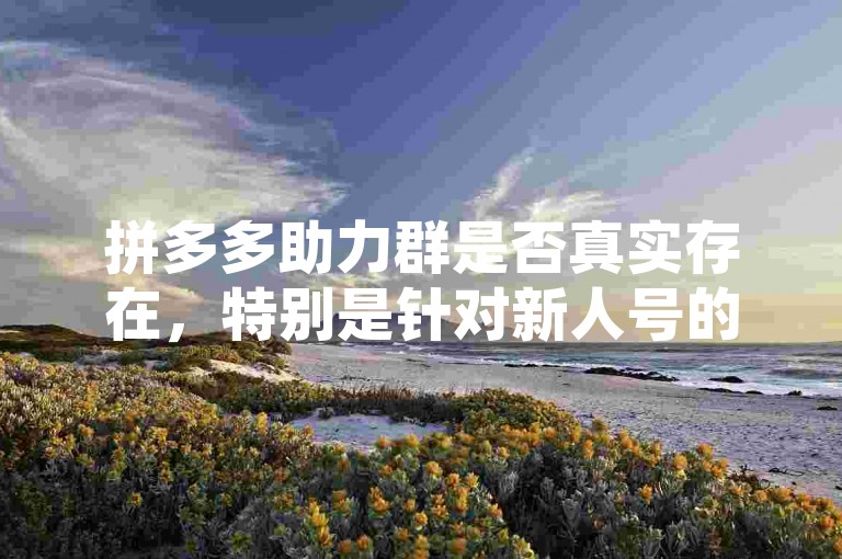 拼多多助力群是否真实存在，特别是针对新人号的助力，这确实是一个值得探讨的问题。
