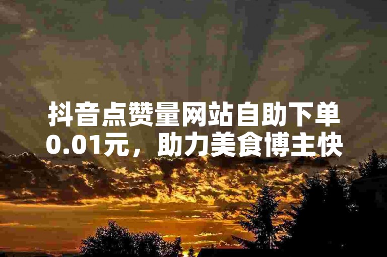 抖音点赞量网站自助下单0.01元，助力美食博主快速涨粉。