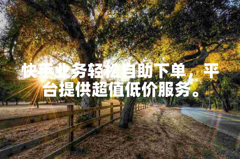 快手业务轻松自助下单，平台提供超值低价服务。