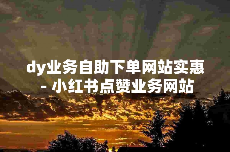dy业务自助下单网站实惠 - 小红书点赞业务网站
