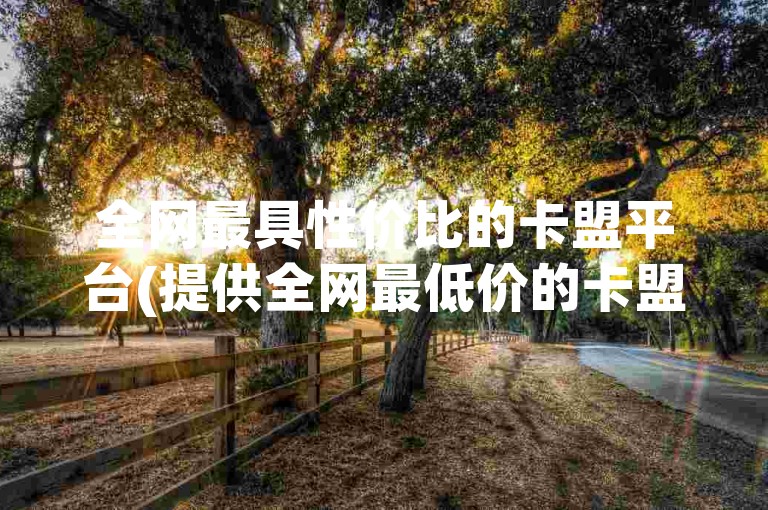 全网最具性价比的卡盟平台(提供全网最低价的卡盟服务)。