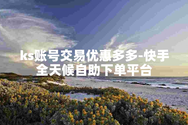 ks账号交易优惠多多-快手全天候自助下单平台