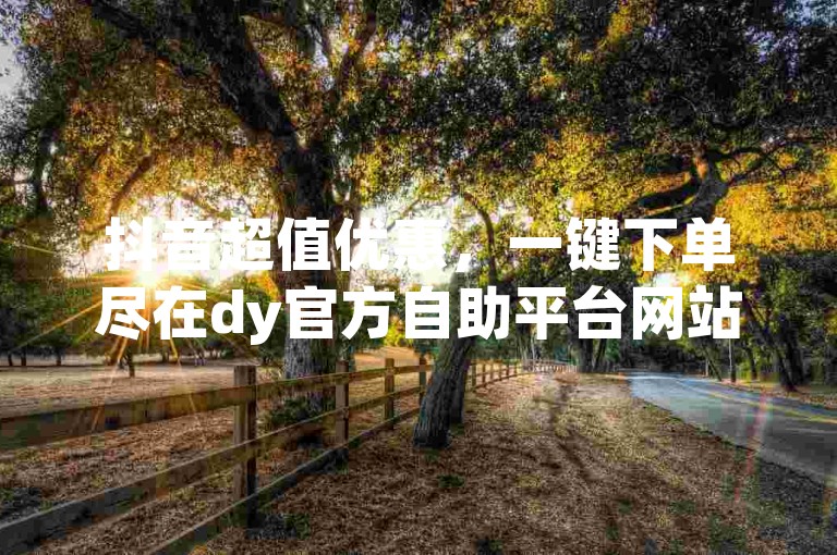 抖音超值优惠，一键下单尽在dy官方自助平台网站。