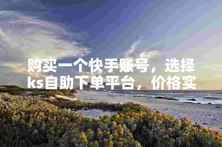 购买一个快手账号，选择ks自助下单平台，价格实惠。