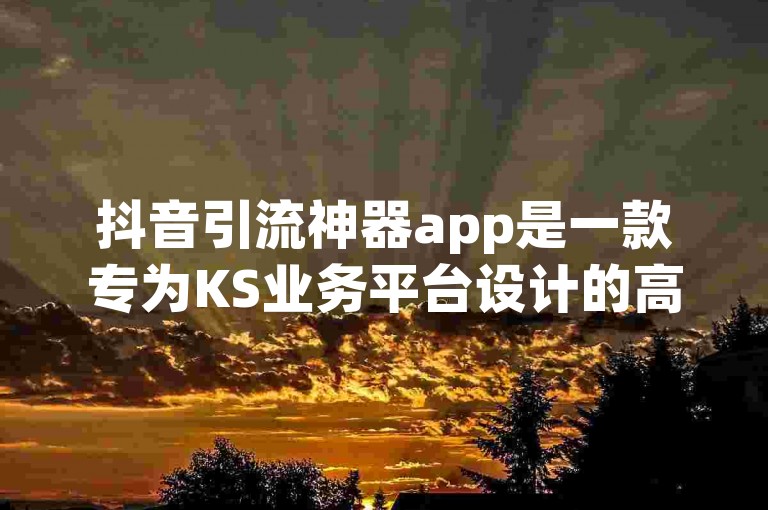 抖音引流神器app是一款专为KS业务平台设计的高效推广工具，提供空间低价业务服务。